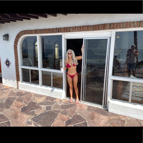 Red Dazzling Bikini Top Water Vixen Swim Crystals - Picture 9 of 10